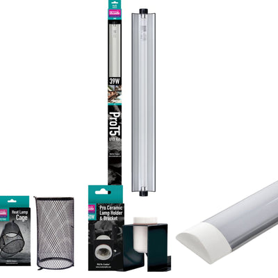 Installation - komplett ljuspaket - Arcadia sockel med skyddsbur + Arcadia Pro T5 39W- LED 60 cm