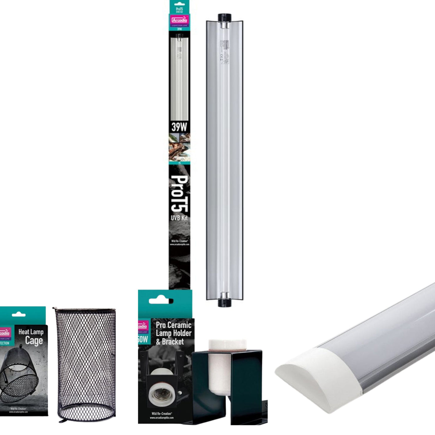 Asennus - Täydellinen valopaketti - Arcadia -sokkeli Shelter + Arcadia Pro T5 24 W -Led 60 cm