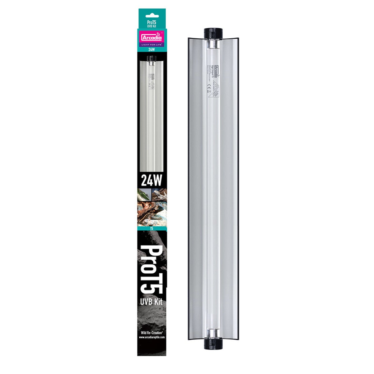 Asennus - Täydellinen valopaketti - Arcadia -sokkeli Shelter + Arcadia Pro T5 24 W -Led 60 cm